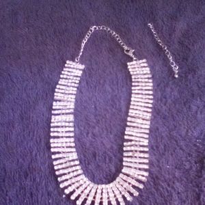 Cubic zirconia choker chain necklace